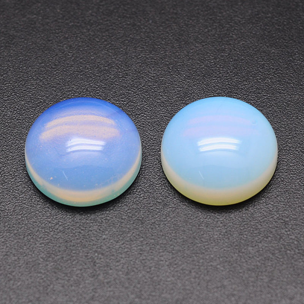 

PandaHall Dyed Half Round/Dome Opalite Cabochons, 16x6mm Opalite Half Round White