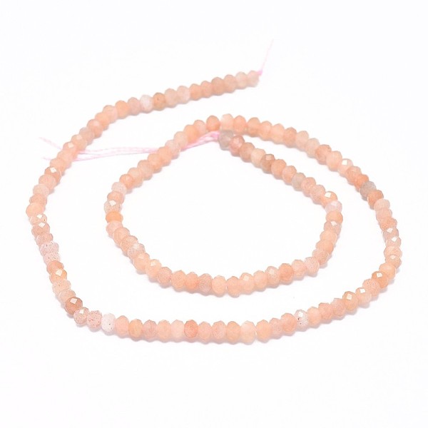 

PandaHall Natural Sunstone Beads Strands, Faceted, Rondelle, 3.5~4x2~2.5mm, Hole: 0.7mm, about 43pcs/strand, 15.5 inch(39.5cm) Sunstone...