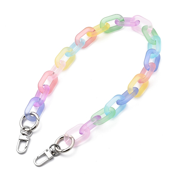 

PandaHall Bag Handles, with Transparent Acrylic Linking Rings, Platinum Tone Alloy Spring Gate Rings and Zinc Alloy Swivel Clasps, for Bag...