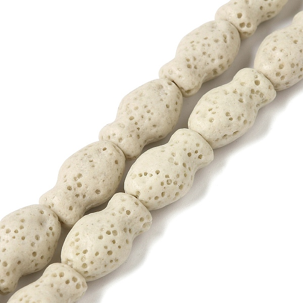Brins de perles de pierre de lave naturelle