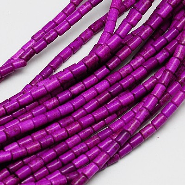 

PandaHall Synthetic Turquoise Beads Strands, Dyed, Column, Purple, 6x4mm, Hole: 1mm, about 64pcs/strand, 15.5 inch Synthetic Turquoise...