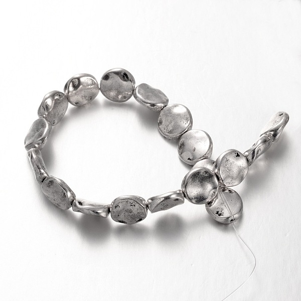 

PandaHall Flat Round Tibetan Style Alloy Bead Strands, Cadmium Free & Nickel Free & Lead Free, 11.5x4mm, Hole: 1mm, about 18pcs/Strand Alloy...