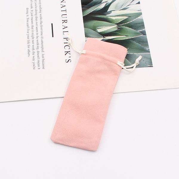 

PandaHall Velvet Storage Bags, Drawstring Pouches Packaging Bag, Rectangle, Pink, 15x6cm Velvet Rectangle Pink