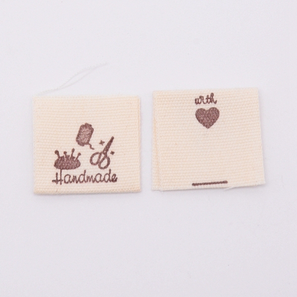 

PandaHall Cotton Sewing Labels, Cloth Labels, for Sewing, Knitting, Crafts, Word Handmade, Khaki, Sewing Theme Pattern, 39x21x0.3mm Cotton..., Yellow