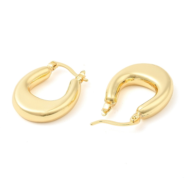 

PandaHall Brass Hoop Earrings, Long-Lasting Plated, Lead Free & Cadmium Free, Real 18K Gold Plated, 23x4.5x18mm Brass