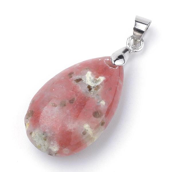 

PandaHall Natural Red Sesame Jasper/Kiwi Jasper Pendants, with Alloy Findings, teardrop, Platinum, 23~24x14x8mm, Hole: 4x5mm Sesame Jasper...