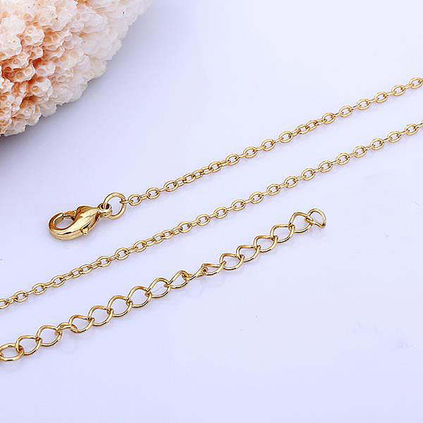

PandaHall Gold Plated Brass Cable Chain Necklaces, with Lobster Claw Clasps, 18 inch, 1.5mm Brass