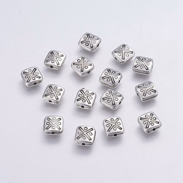 

PandaHall CCB Plastic Beads, Square with Cross, Antique Silver, 8.5x8.5x3.5mm, Hole: 1mm Plastic Square