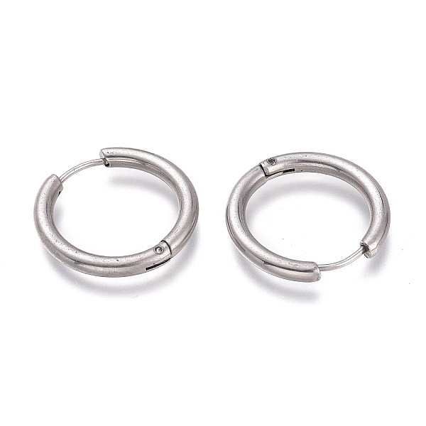 

PandaHall 201 Stainless Steel Huggie Hoop Earrings, with 304 Stainless Steel Pin, Hypoallergenic Earrings, Ring, Stainless Steel Color, 9...