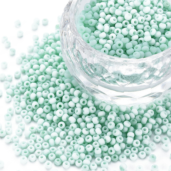 

PandaHall 13/0 Glass Seed Beads, Macaron Color, Round Hole, Round, Aquamarine, 13/0, 2~2.3x1.5mm, Hole: 0.8mm, about 450g/bag Glass Green
