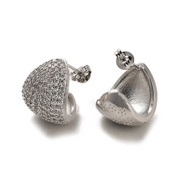 

PandaHall Rack Plating Brass Micro Pave Cubic Zirconia Stud Earrings, Curved Teardrop, Platinum, 17x14mm Brass+Cubic Zirconia Teardrop Clear