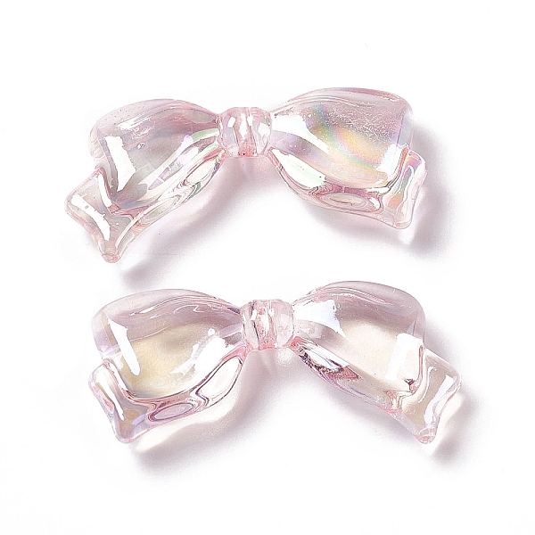 

PandaHall Transparent Acrylic Beads, AB Color, Bowknot, Pink, 14x29x5.5mm, Hole: 1.5mm Acrylic Bowknot Pink