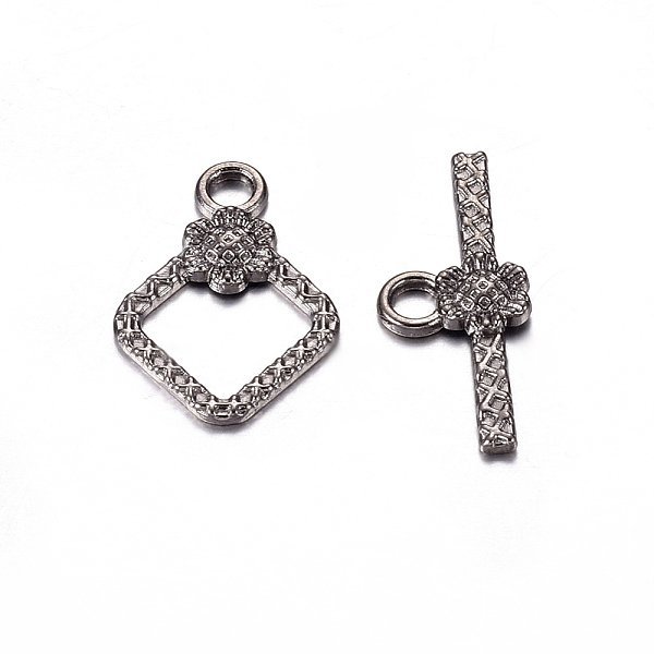 

PandaHall Tibetan Style Toggle Clasps, Lead Free and Cadmium Free, Rhombus, Gunmetal, Size: Rhombus: about 21x15x2m, Bar: 24x10x2mm, hole...