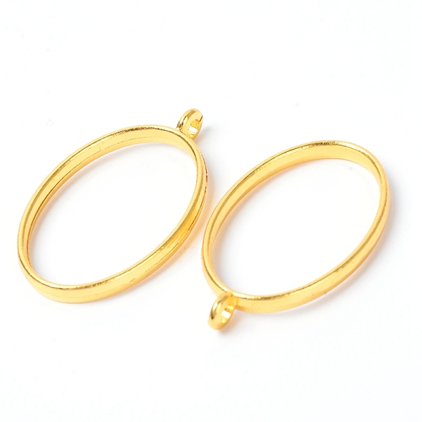 

PandaHall Alloy Open Back Bezel Pendants, for DIY UV Resin, Epoxy Resin, Pressed Flower Jewelry, Oval, Golden, 39x23.5x3.5mm, Hole: 2mm...