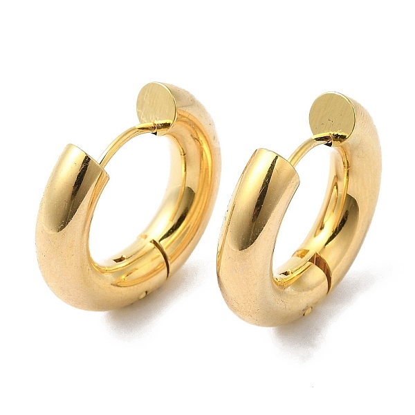 

PandaHall Brass Huggie Hoop Earrings, Real 18K Gold Plated, 22.5mm Brass Ring