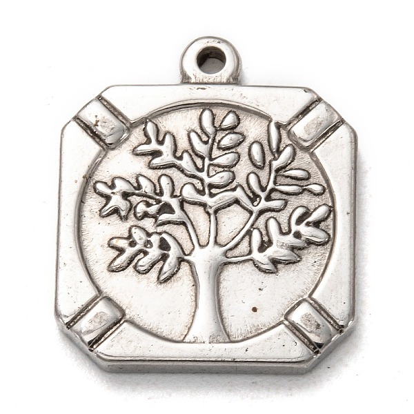 

PandaHall 304 Stainless Steel Pendants, Square with Tree of Life, Stainless Steel Color, 21.5x18.5x2.5mm, Hole: 1.6mm 304 Stainless Steel...