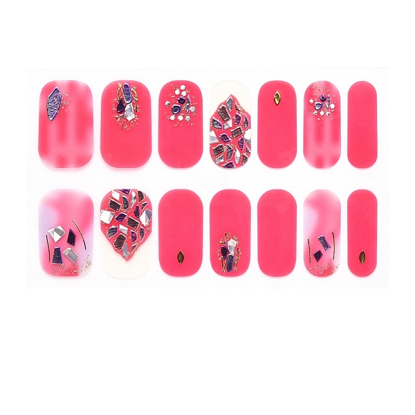 

PandaHall Full Wrap Gradient Nail Polish Stickers, Flower Snowflake Leopard Print Self-Adhesive Gel Nail Art Decals, for Women Girls Nail..., Red