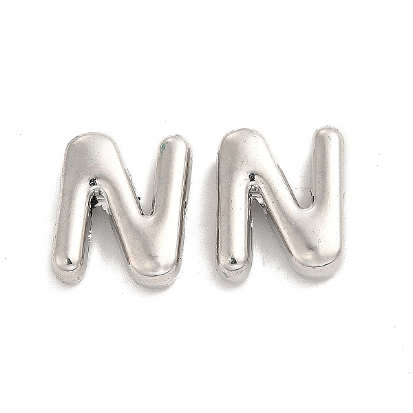 

PandaHall Alloy Beads, Long-Lasting Plated, Cadmium Free & Lead Free, Letter, Letter.N, 14x12x4.5mm, Hole: 2mm Alloy Letter N