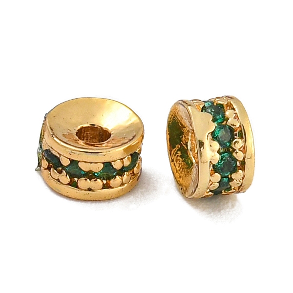 Rack Plating Brass Micro Pave Cubic Zirconia Beads