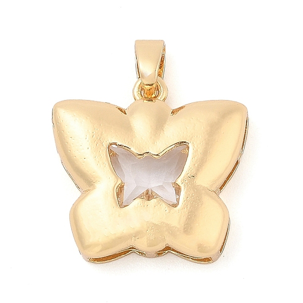 

PandaHall Rack Plating Brass Pendants, Butterfly Shaped Glass Charms, Long-Lasting Plated, Cadmium Free & Lead Free, Real 18K Gold Plated..., Clear