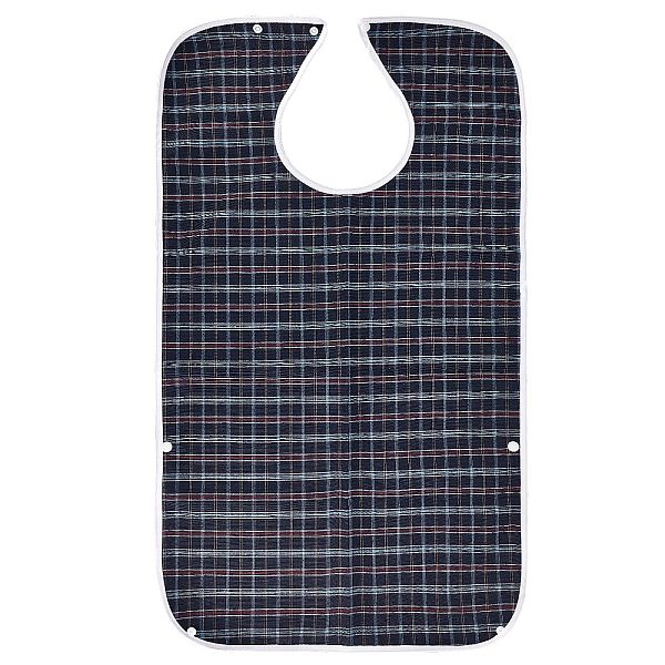 PandaHall CREATCABIN Classic Check Adult Bibs for Elderly Waterproof Washable Bib with Crumb Catcher Canvas Reusable Dining Clothing...