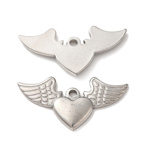 

PandaHall Valentine's Day 304 Stainless Steel Pendants, Heart with Wing Charm, Stainless Steel Color, 20x39.5x3.5mm, Hole: 2.5mm 304...