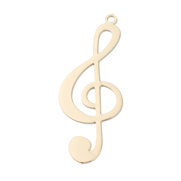 

PandaHall Long-Lasting Plated Brass Filigree Pendants, Musical Note Charm, Light Gold, 34.5x13x0.3mm, Hole: 1.2mm Brass Musical Note