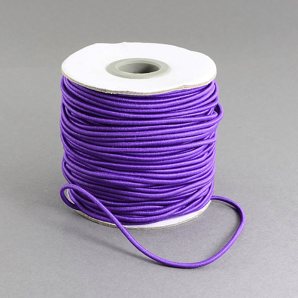 

PandaHall Round Elastic Cord, with Nylon Outside and Rubber Inside, Indigo, 1mm, about 109.36 yards(100m)/roll Elastic Fibre Round Purple