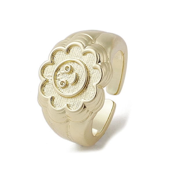 

PandaHall Brass Adjustable Rings, Flower, Real 18K Gold Plated, Inner Diameter: 18mm Brass Flower