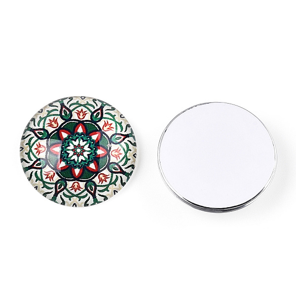 

PandaHall Glass Cabochons, Half Round with Kaleidoscope Pattern, Colorful, 25x7.5mm Glass Half Round Multicolor