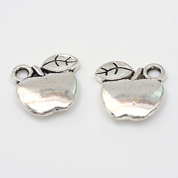 

PandaHall Apple Tibetan Style Alloy Charms, Cadmium Free & Nickel Free & Lead Free, Antique Silver, 12x12.5x2.5mm, Hole: 2mm, about...