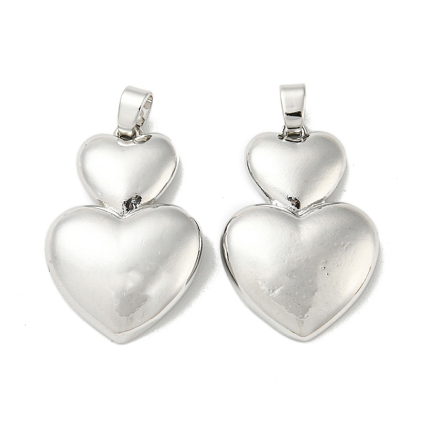 

PandaHall Rack Plating Brass Pendants, with Jump Ring Cadmium Free & Lead Free, Long-Lasting Plated, Heart Charms, Platinum, 29x19.5x5.5mm...