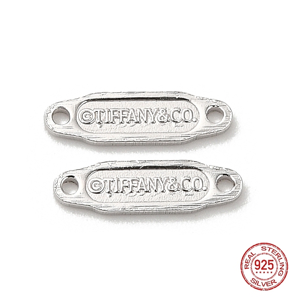

PandaHall 925 Sterling Silver Links, Chain Tabs, with 925 Stamp, Platinum, 8.5x2.5x0.5mm, Hole: 0.7mm Sterling Silver