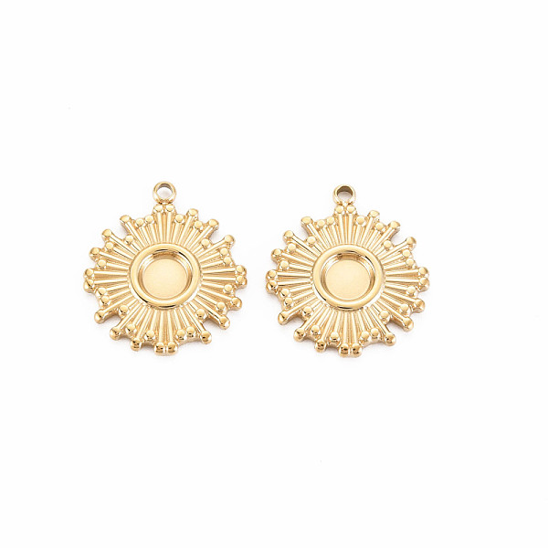 

PandaHall Ion Plating(IP) 304 Stainless Steel Pendant Enamel Settings, Flat Round, Real 14K Gold Plated, 19x16x1.5mm, Hole: 1.6mm 304...