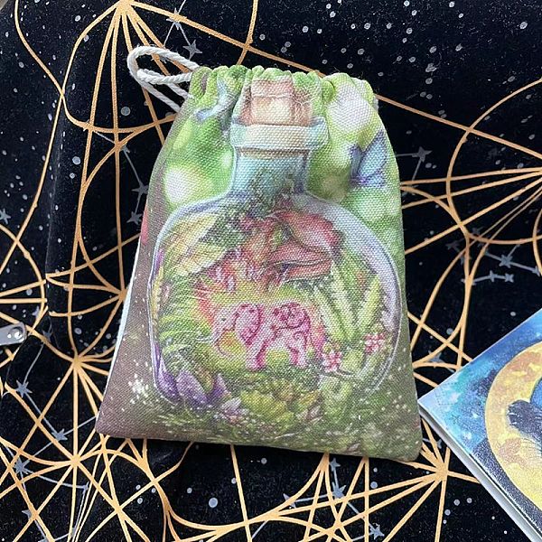 

PandaHall Cloth Tarot Cards Storage Drawstring Bags, Tarot Desk Storage Holder, Rectangle, Elephant, 160~165x135mm Cloth Elephant