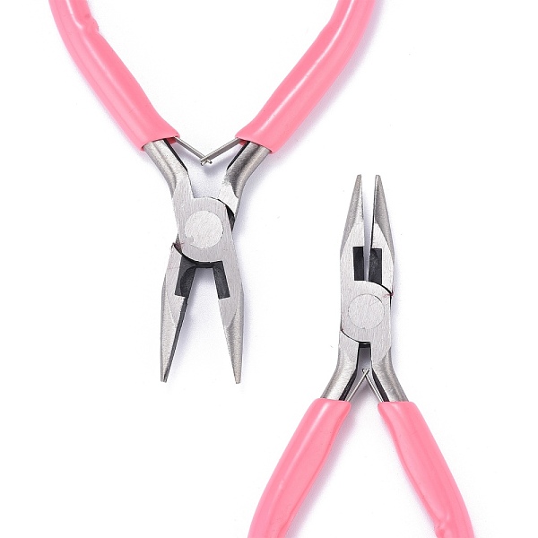 

PandaHall 45# Carbon Steel Jewelry Pliers, Chain Nose Pliers, Wire Cutters, Polishing, Pink, 11.5x9x0.9cm Carbon Steel Pink
