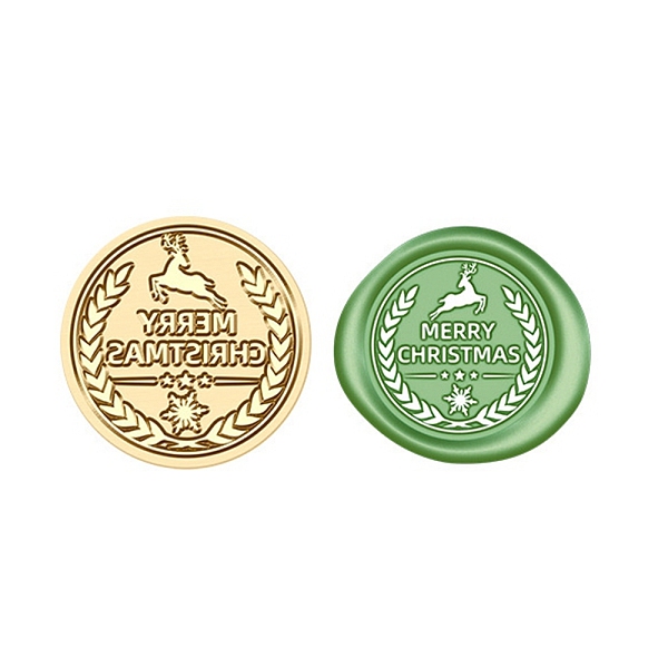 

PandaHall Merry Christmas Wax Seal Brass Stamp Head, for Wax Seal Stamp, Golden, Word, 25x15mm, Inner Diameter: 7mm Brass Word