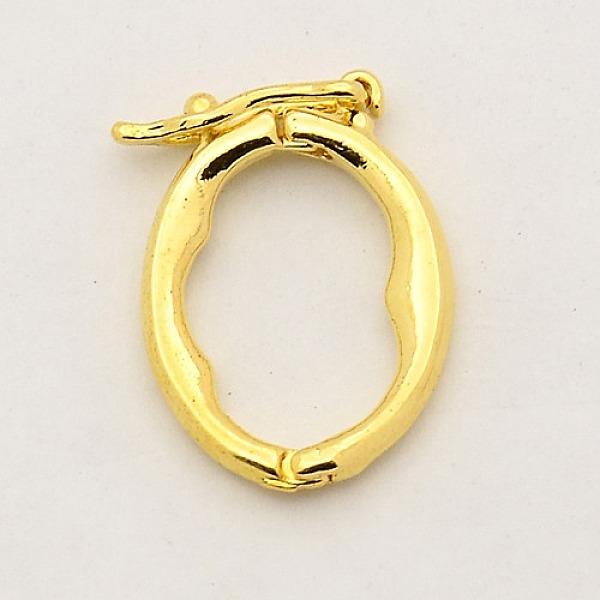 

PandaHall Brass Shortener Clasps, Twister Clasps, Oval Ring, Mixed Color, 17x13x2mm Brass