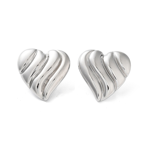 

PandaHall Heart 304 Stainless Steel Stud Earrings for Women, Stainless Steel Color, 24x24.5mm 304 Stainless Steel Heart
