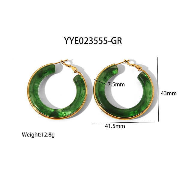 Élégantes boucles d'oreilles créoles en acier inoxydable 304