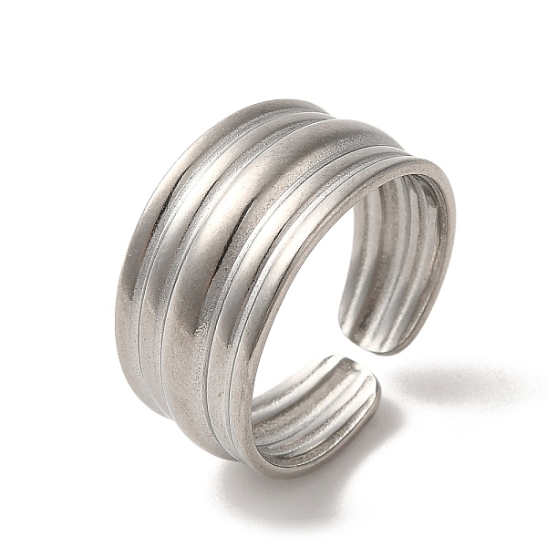 

PandaHall 304 Stainless Steel Open Cuff Ring, Stainless Steel Color, US Size 6 3/4(17.1mm) 304 Stainless Steel Ring