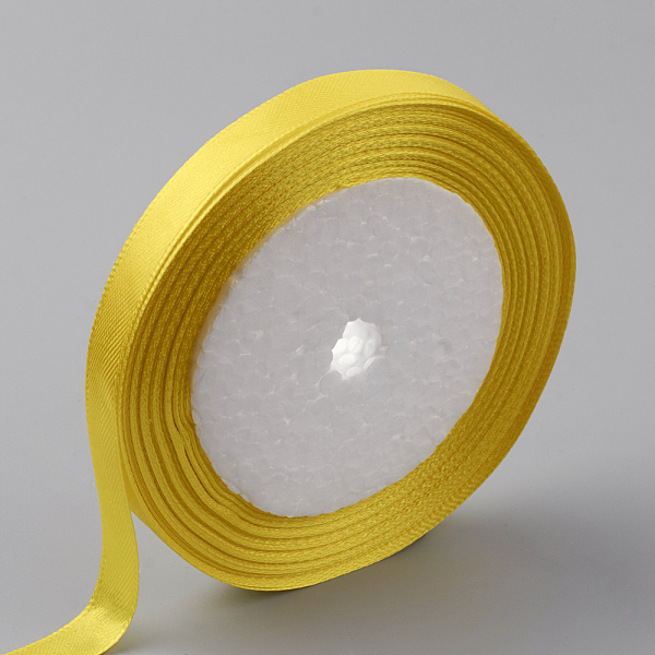 

PandaHall Single Face Satin Ribbon, Polyester Ribbon, Yellow, 1/4 inch(6mm), about 25yards/roll(22.86m/roll), 10rolls/group, 250yards/group...