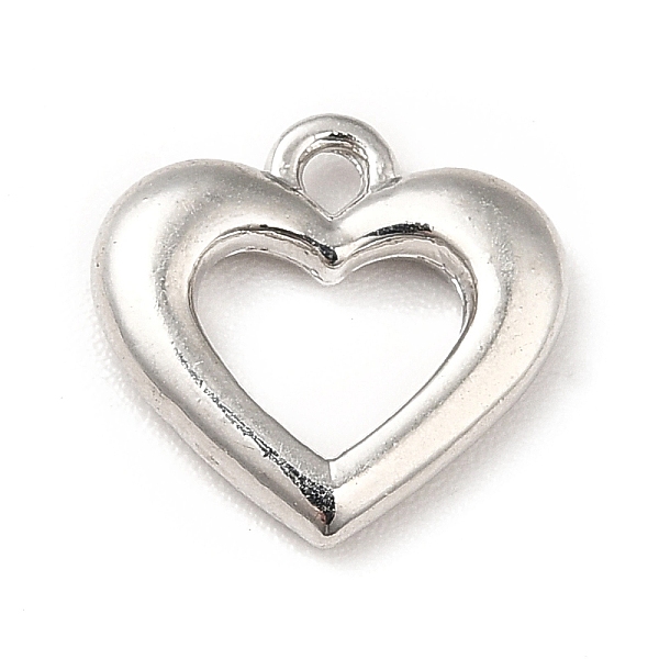 

PandaHall Rack Plating Alloy Charms, Cadmium Free & Lead Free, Heart Charms, Platinum, 11x11.5x2mm, Hole: 1.2mm Alloy Heart