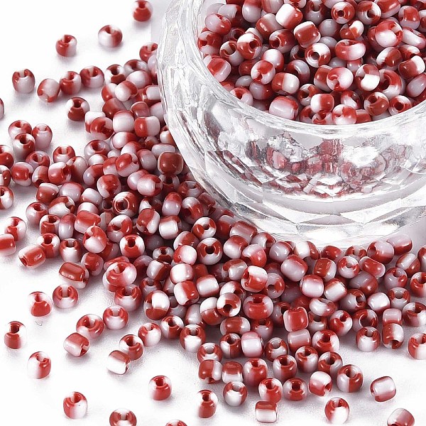 

PandaHall 8/0 Glass Seed Beads, Opaque Colours Seep, Crimson, 3mm, hole:1mm Glass Pink