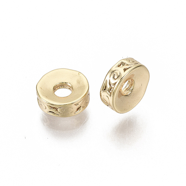 

PandaHall Brass Spacer Beads, Nickel Free, Flat Round, Real 18K Gold Plated, 6x2mm, Hole: 1.6mm Brass Flat Round