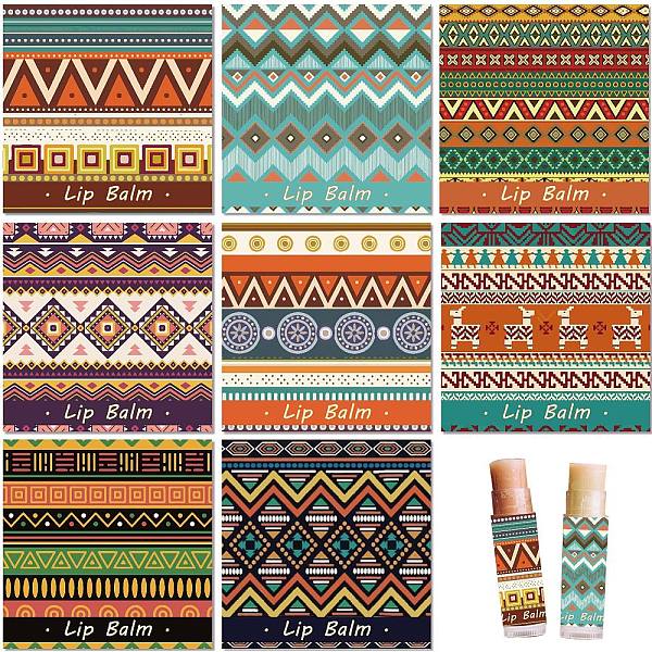 

PandaHall 10 Sheets Paper Lip Balm Adhesive Label Stickers, Mixed Shapes, 50x50mm, 8 styles/sheet Paper Mixed Shapes