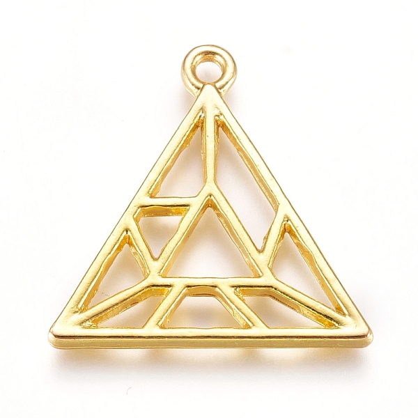 

PandaHall Zinc Alloy Open Back Bezel Pendants, For DIY UV Resin, Epoxy Resin, Pressed Flower Jewelry, Triangle, Golden, 24.5x24.5x2mm, Hole...