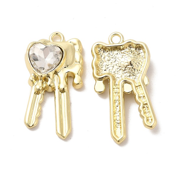 

PandaHall Glass Heart Key Pendants, with Light Gold Alloy Finding, Long-Lasting Plated, Cadmium Free & Lead Free, Clear, 28x15x5mm, Hole...