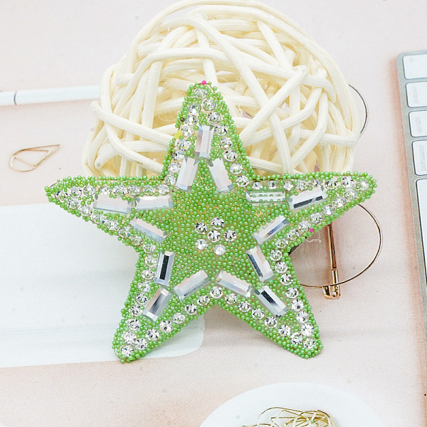 

PandaHall Star Glitter Hotfix Rhinestone, Iron on Patches, Dress Shoes Garment Decoration, with Black Seed Beads, Peridot, 55x55x2mm Glass..., Green