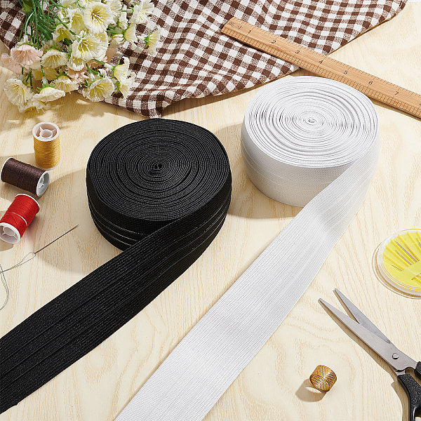 

PandaHall 16Yards 2 Colors Polyester Elastic Ribbon, Non-slip Ribbon, Flat, Mixed Color, 50mm, 8yards/Color, about 7.312m/color Elastic..., Multicolor